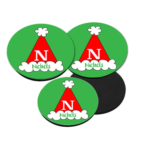 Personalized Santa Hat Christmas Coasters