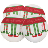 Personalized Elf Christmas Coasters 