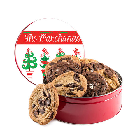 Personalized Christmas Tree Cookie Tin