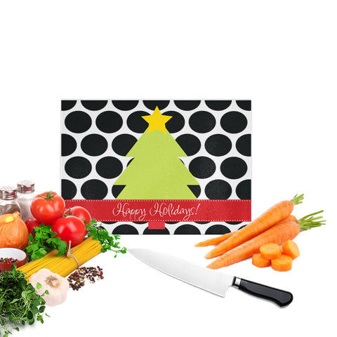 Personalized Polka Dot Tree Christmas Cutting Board  