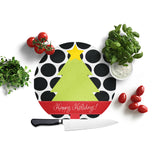 Personalized Polka Dot Tree Christmas Cutting Board