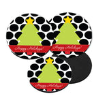 Personalized Polka Dot Christmas Coasters  