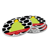Personalized Polka Dot Christmas Coasters