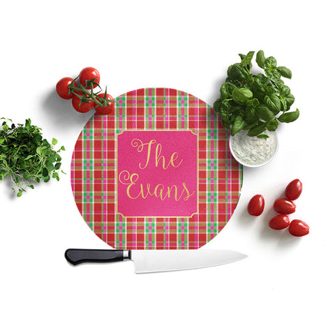 Plaid Christmas Cutting Board