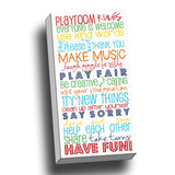 Playroom Rules Canvas Wall Art