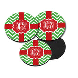 Red & Green Monogram Christmas Coasters