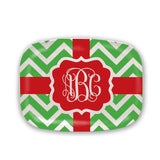 Personalized Red Melamine Present Platter