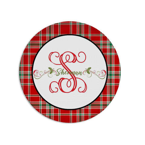 Tartan Plaid Christmas Plate