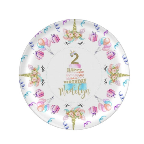 Personalized Unicorn Birthday Plate
