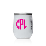 White Stemless Corkcicle Monogrammed