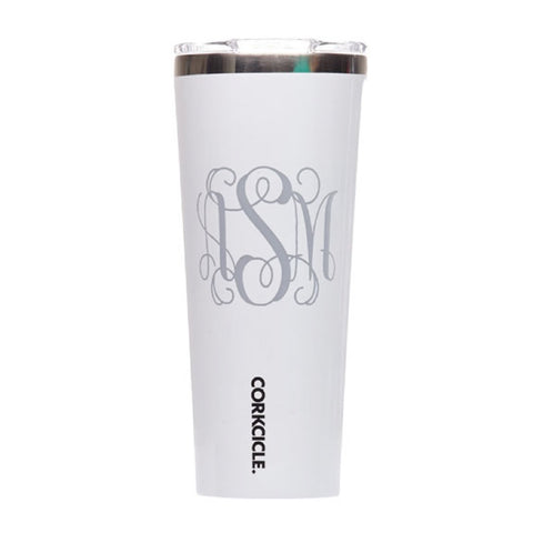 Monogram White Corkcicle Tumbler