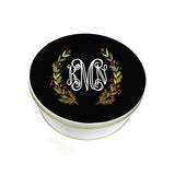 Monogrammed Christmas Wreath Treat Tin