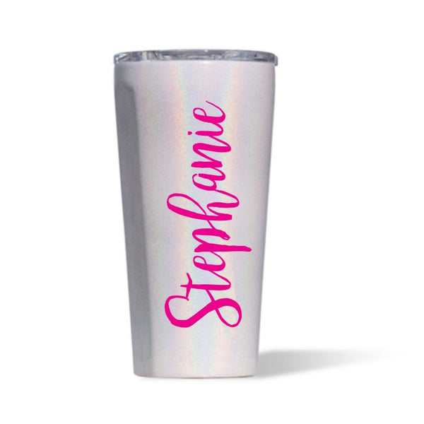 Hot Pink Name on Corkcicle Tumbler 24oz