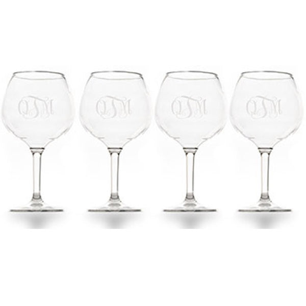 monogram wine goblet glasses set of 4