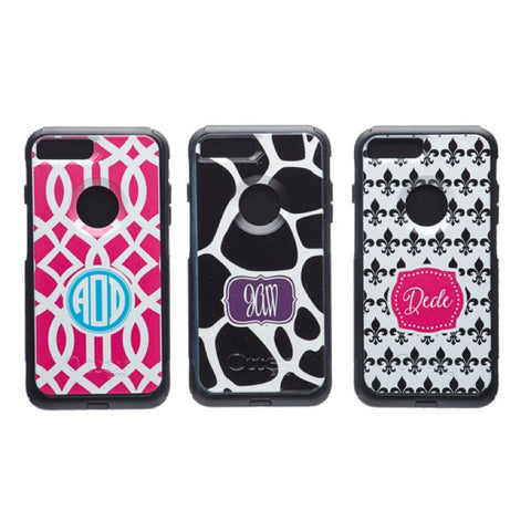 Monogam iPhone Otterbox Cases Black Pink and White