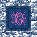 Mahjong Mat Blue Toile