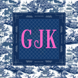 Mahjong Mat Blue Toile