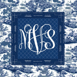 Mahjong Mat Blue Toile