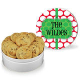 Personalized Dotty Christmas Cookie Tin