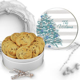 Christmas Teal Tree Cookie Tin