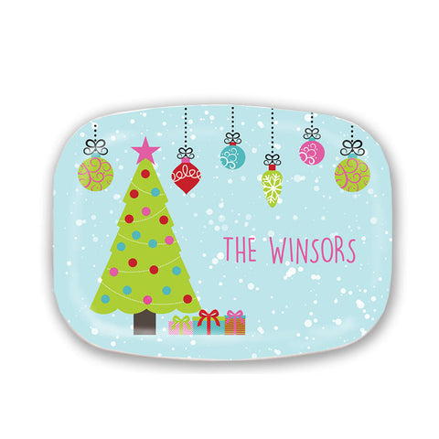 Personalized Colorful Christmas Serving Platter  