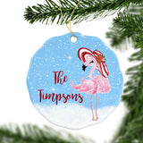 Christmas Flamingo Personalized Ornament