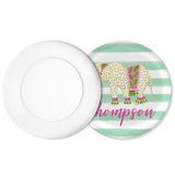 Personalized Watercolor Elephant Plate