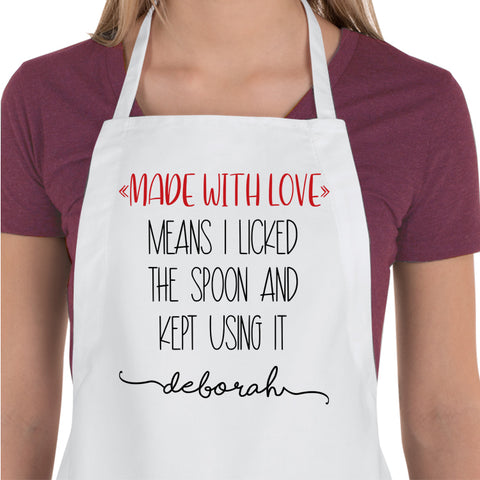 Personalized Made With Love Apron