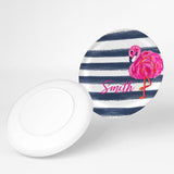 Personalized Watercolor Flamingo Stripe Plate