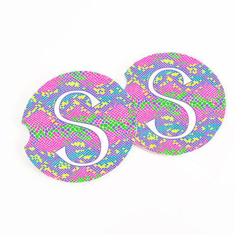 Neon Snake Personalized Car Coasters