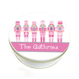 Personalized Pink Nutcracker Cookie Tin