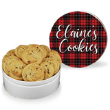 Red Plaid Personalized Cookie Tin