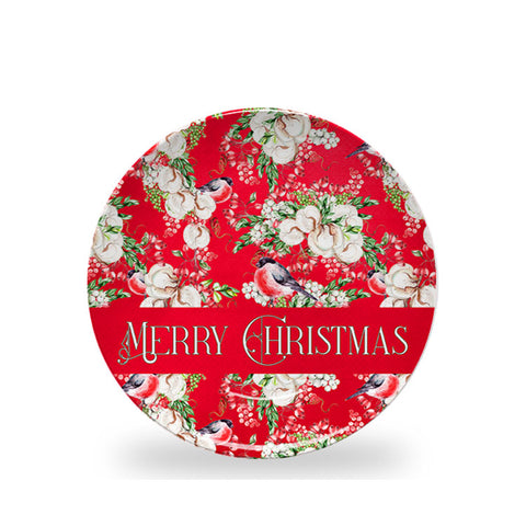 Personalized Floral Robin Plate