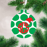 Monogrammed Dot Santa Hat Ornament  