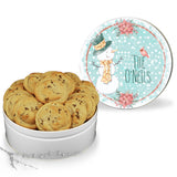 Snowman with Bird Personalized Christmas Cookie Tin