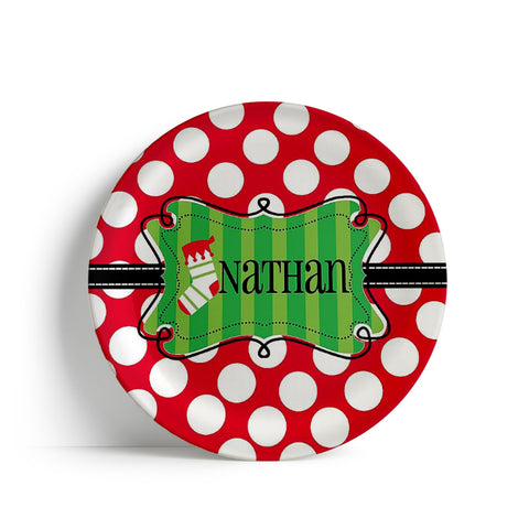 Personalized Christmas Stocking Plate