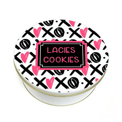 Personalized XO Heart Cookie Tin