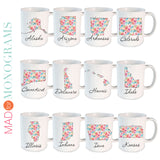 Personalized Floral State Mug