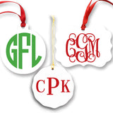 Monogrammed Christmas Ornaments  