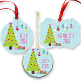 Personalized Blue Christmas Ornament  