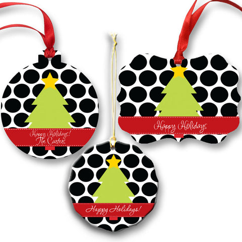 Personalized Polka Dot Christmas Ornament  