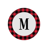 Buffalo Plaid Plate with Initial