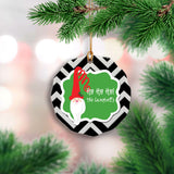Personalized Chevron Santa Ornament  