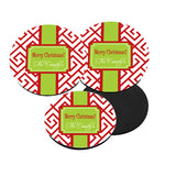 Personalized Red & Lime Green Christmas Coasters  
