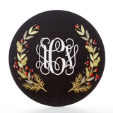 Holly Wreath Personalized Cutting Board  