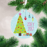 Personalized Blue Christmas Ornament  