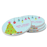 Round Christmas Beverage Coasters