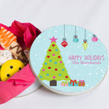 Personalized Blue Christmas Cookie Tin  