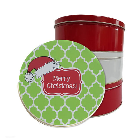 Personalized Santa Hat Cookie Tin  