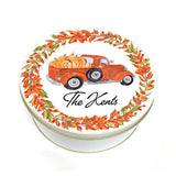 Fall Pumpkin Truck Cookie Tin